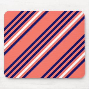 Korallen, blau und weiß fünf Streifen Muster Mousepad