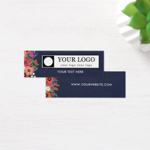 Korallen-Boho-Blumen in Marineblau Ihr Logo-Anhäng