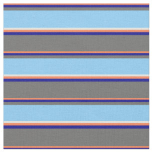 Korallen, Dunkelblau, Dim Gray, Light Sky Blue und Stoff