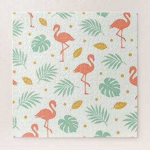 Korallen-Flamingo-Tropen-Blattmuster