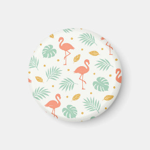 Korallen-Flamingo-Tropen-Blattmuster Magnet