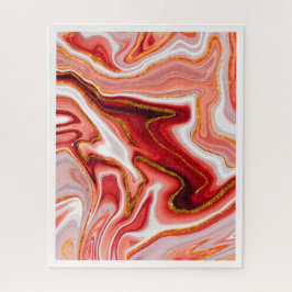 Korallen-Gold-Abstrakt-Marmor-Fluid-Kunst