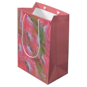 Korallen, Gras und Peony-rosa Blüten Mittlere Geschenktüte