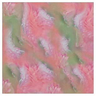 Korallen, Gras und Peony-rosa Blüten Stoff