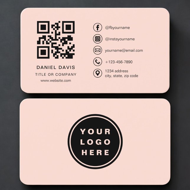 Korallen-Logo QR-Code Professional Visitenkarte (Von Creator hochgeladen)