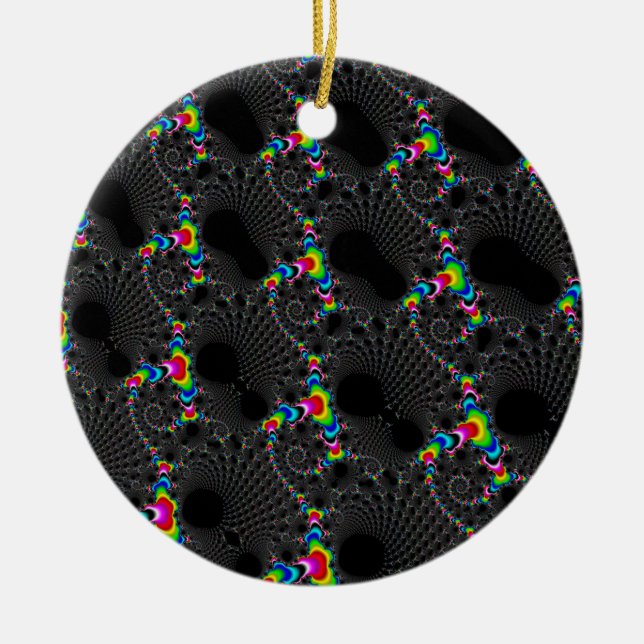Korallen - Mandelbrot Keramikornament (Vorne)