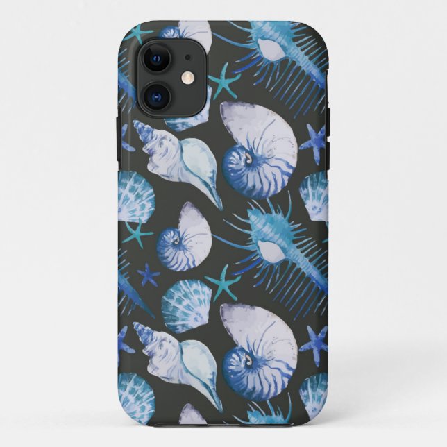 Korallen mit Muschel-Muster Case-Mate iPhone Hülle (Rückseite)