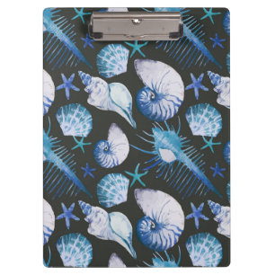 Korallen mit Muschel-Muster Klemmbrett