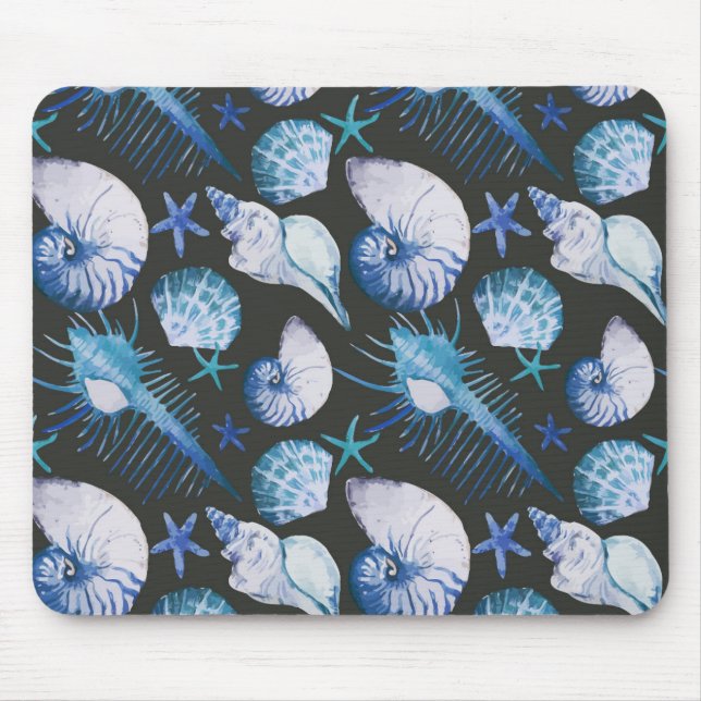 Korallen mit Muschel-Muster Mousepad (Vorne)