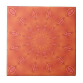 Korallen, Orange und Rosa Sternexplosion Fliese