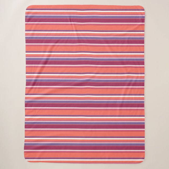 Korallen, rote und violette Streifen Sherpadecke (Vorderseite)
