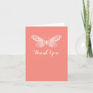 Korallen-Schmetterling Bat Mitzvah Dankeskarten Dankeskarte