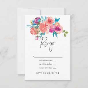Korallen- und Fandango-Hochzeit RSVP Karte