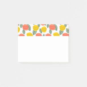Korallen- und Gold-Blume Post-it Klebezettel