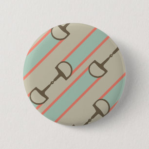Korallen- und Minzpferde-Muster Button