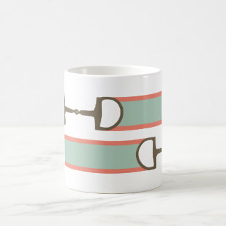Korallen- und Minzpferdmuster Kaffeetasse