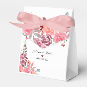 Korallen und Pfirsichfarben Blumenkuchen Geschenkschachtel