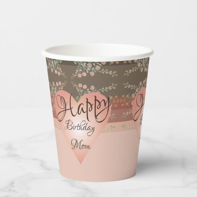 Korallen und Rosa und Pfirsichfarben Extravagant Pappbecher (Vorderseite)