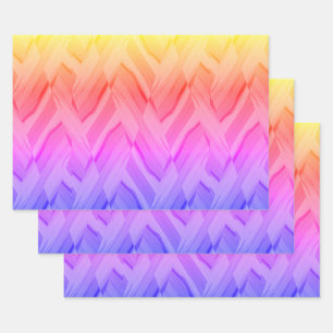 Korallen- und rosafarbene Marmormuster Geschenkpapier Set