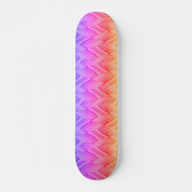 Korallen- und rosafarbene Marmormuster Skateboard (Vorne)