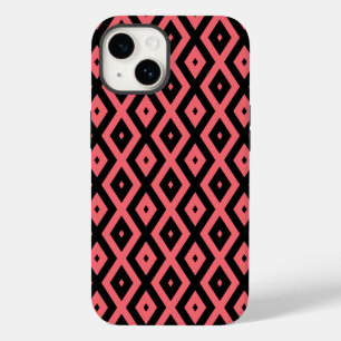 Korallen- und Schwarzdiamantenmuster Case-Mate iPhone 14 Hülle
