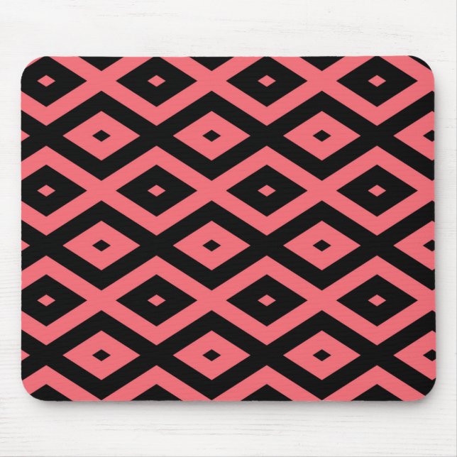 Korallen- und Schwarzdiamantenmuster Mousepad (Vorne)