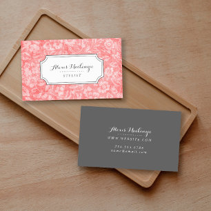 Korallen und Vintage Graublüte Visitenkarte