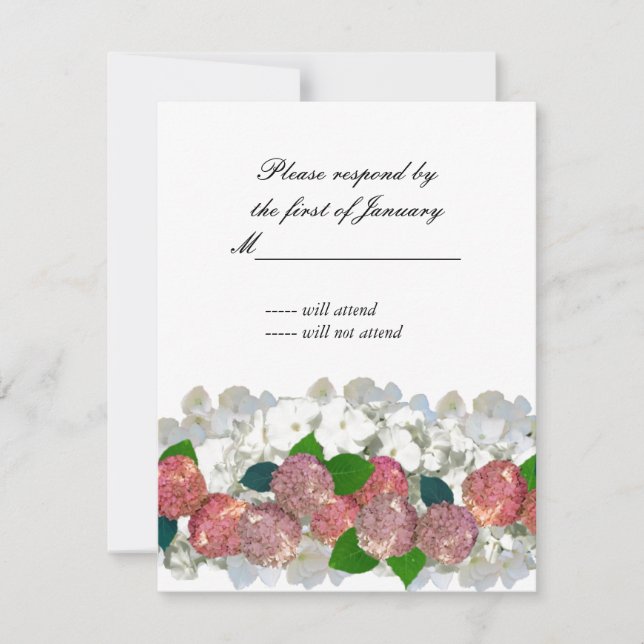Korallen und Weißer Bouquet von Florals Repcard RSVP Karte (Vorderseite)