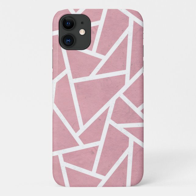 Korallen- und Weißmosaikmuster Case-Mate iPhone Hülle (Rückseite)