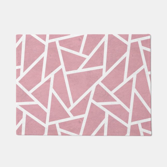 Korallen- und Weißmosaikmuster Fußmatte (Vorderseite)