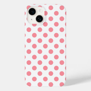 Korallen- und Weißpolka-Punkte Case-Mate iPhone 14 Hülle