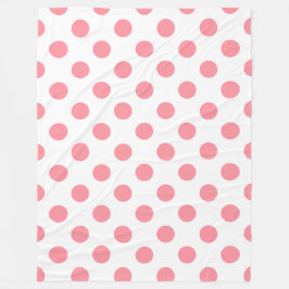 Korallen- und Weißpolka-Punkte Fleecedecke