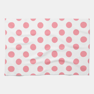 Korallen- und Weißpolka-Punkte Handtuch