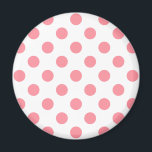 Korallen- und Weißpolka-Punkte Magnet<br><div class="desc">Korallen- und Weißpolka-Punkte</div>