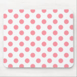Korallen- und Weißpolka-Punkte Mousepad<br><div class="desc">Korallen- und Weißpolka-Punkte</div>