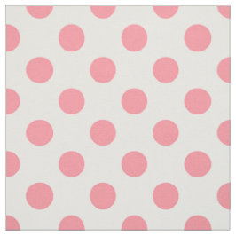 Korallen- und Weißpolka-Punkte Stoff