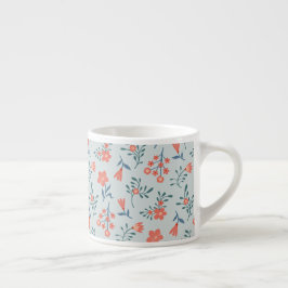 Korallen-Wiesen-Blumenmuster Espressotasse