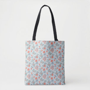 Korallen-Wiesen-Blumenmuster Tasche