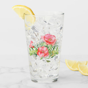 Korallen Wildblumen Bouquet Glass Tumbler