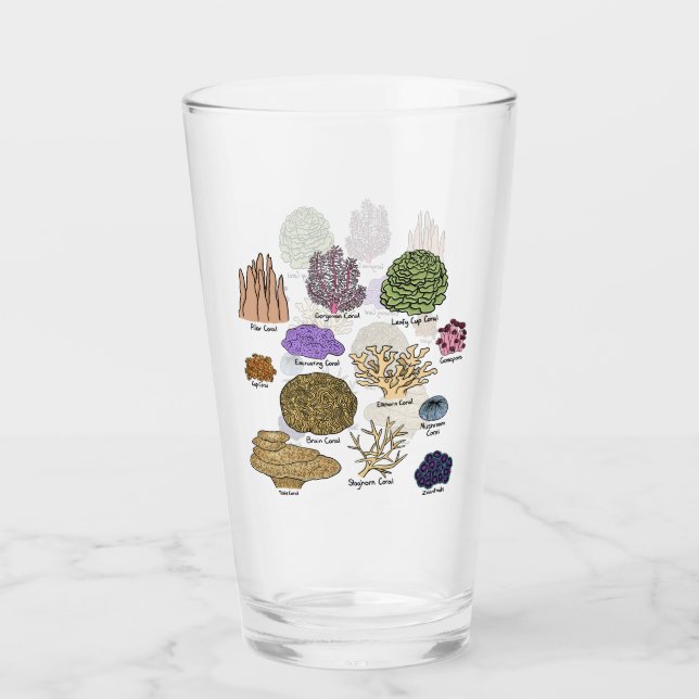 Korallenarten Glas (Vorderseite)