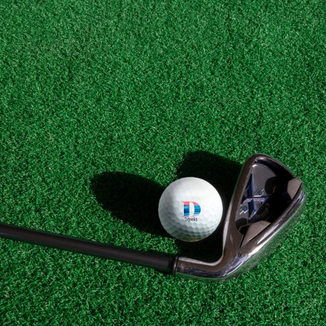 Korallenblau niedlicher mit Monogramm Initial D Golfball (Von Creator hochgeladen)