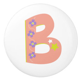 Korallenbuchstabe B mit Monogramm Griff Knopf