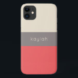Korallenfarbblockmuster mit beliebigem Namen Case-Mate iPhone Hülle<br><div class="desc">Dieses elegante Design mit minimalistischer Optik besticht durch ein elegantes Blockmuster in Korallen,  tiefer Taupe und sandigem Beige. Eine Textvorlage wird zur Personalisierung dieses Falles mit Ihrem Namen,  Monogramminitialen oder anderen gewünschten Text hinzugefügt. Erhältlich in anderen Farbkombinationen und für eine Vielzahl von Telefonmodellen.</div>