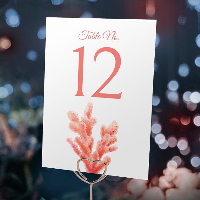 Korallenfarben-Orangenkunst Hochzeit Tischnummer (Von Creator hochgeladen)