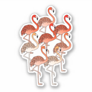Korallenfarbene Flamingos Aufkleber