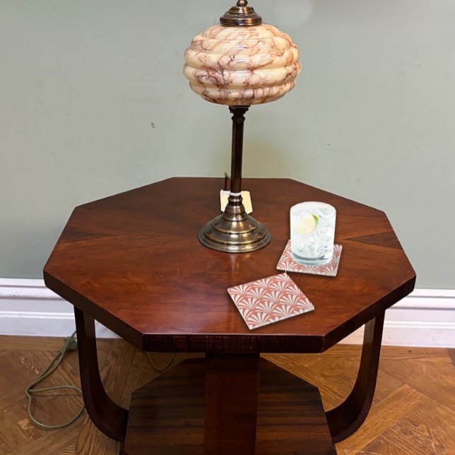 Korallenfizz und weiße Fans Glasuntersetzer (Von Creator hochgeladen)