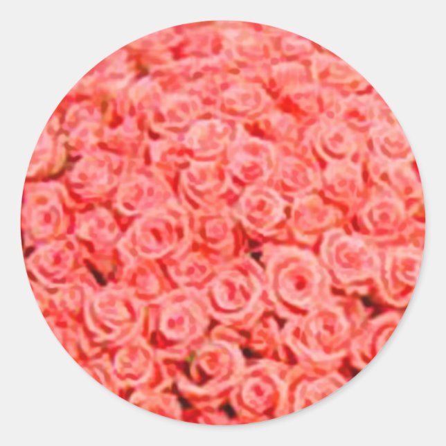 Korallenflorale Hochzeitsticker für Umschlag Aufkl Runder Aufkleber (Vorderseite)
