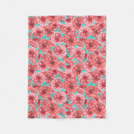 Korallenfloralmuster Fleecedecke