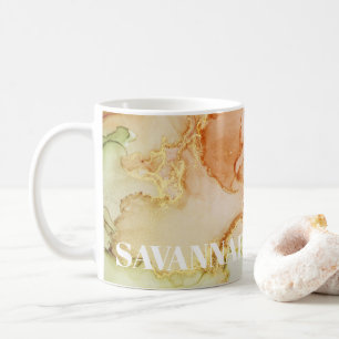 Korallengrüner Alkohol Tinte Tasse Kaffee