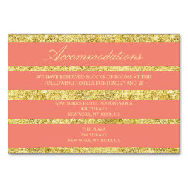 Korallenhochzeitkarten Gold Foil Effekt Tischnummer